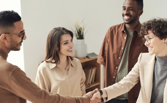 Two people shaking hands
