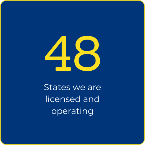 services and licensed in lower 48 states