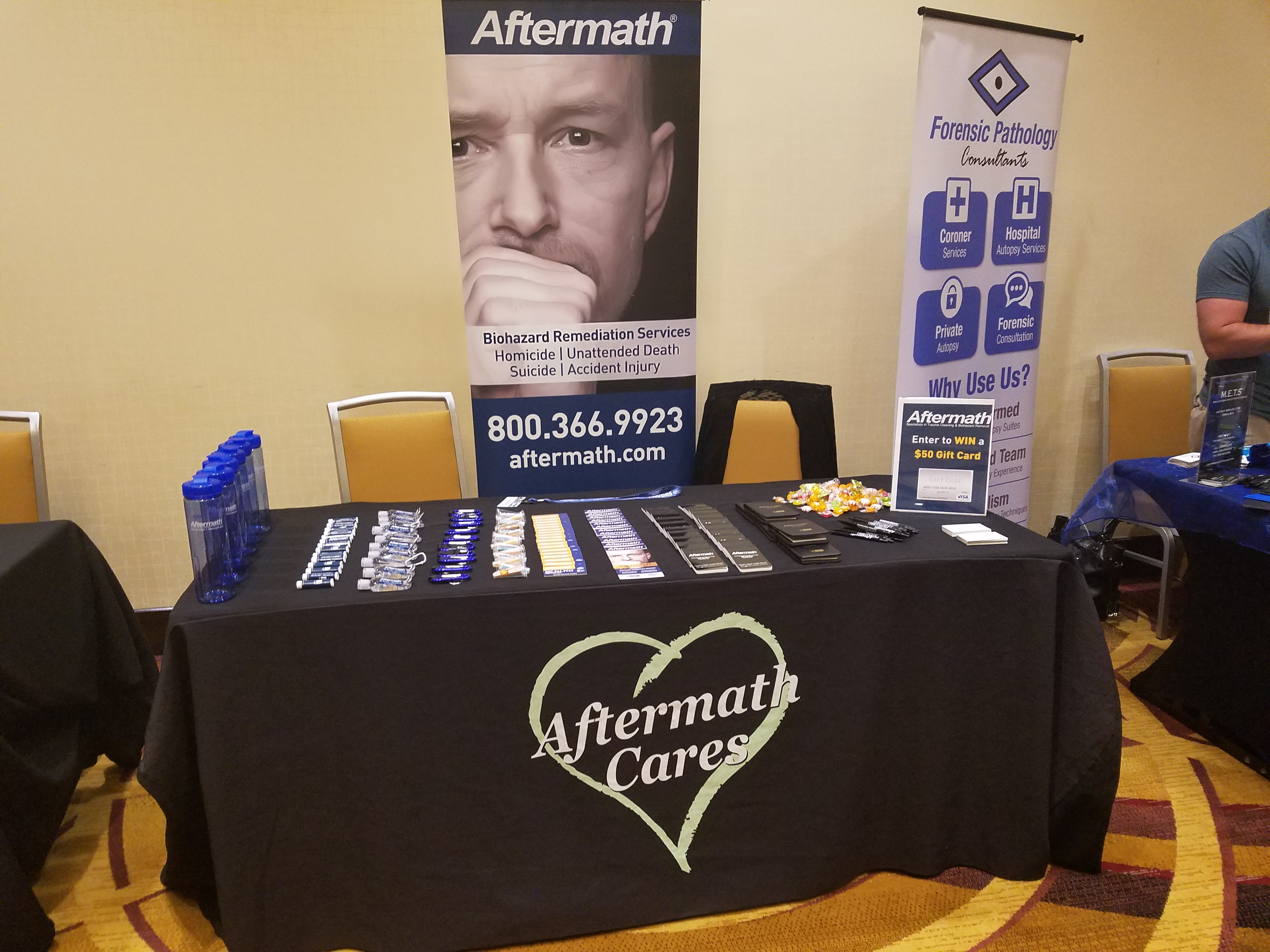 Aftermath booth at Dr. Avolt Training Conference in Indianapolis.