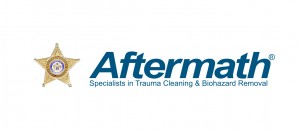 Aftermath: Specialists in trauma cleaning & biohazard removal logo.