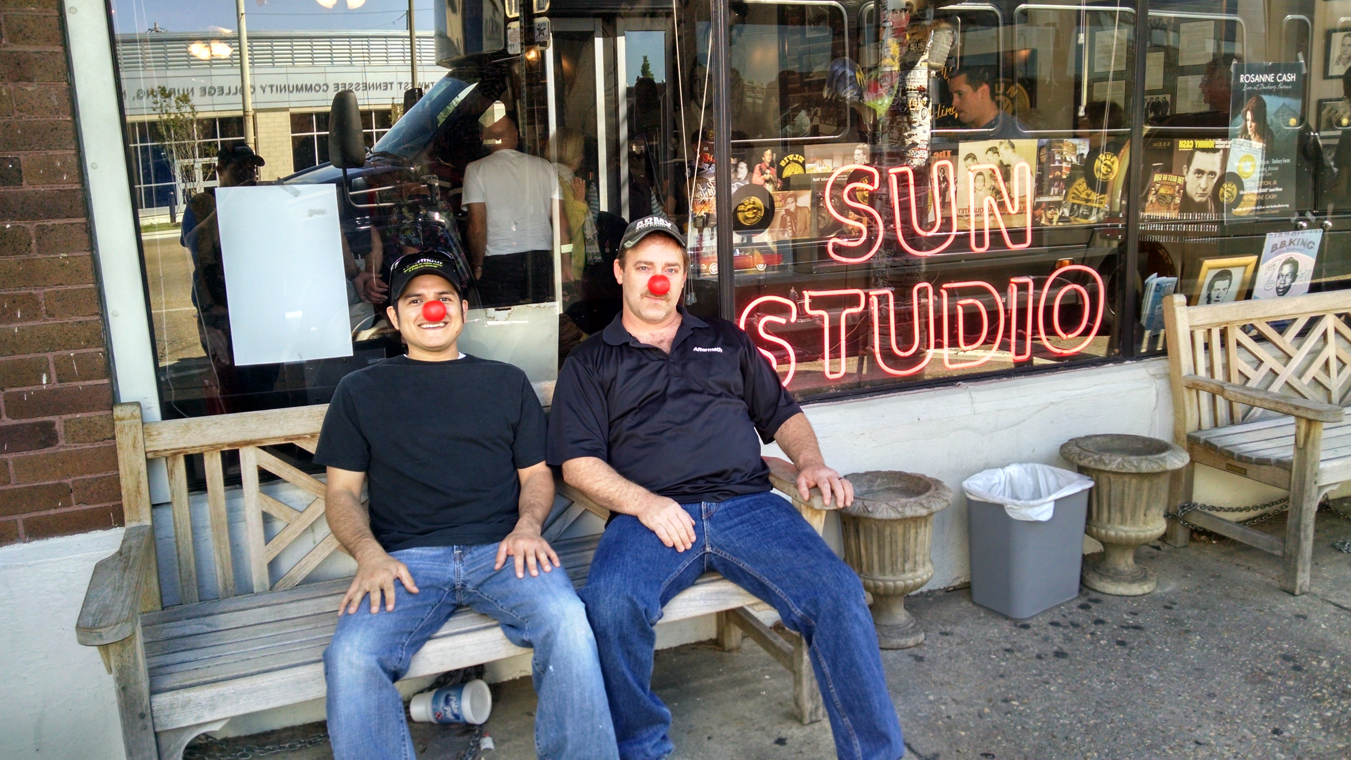 Aftermath Memphis team with red noses.