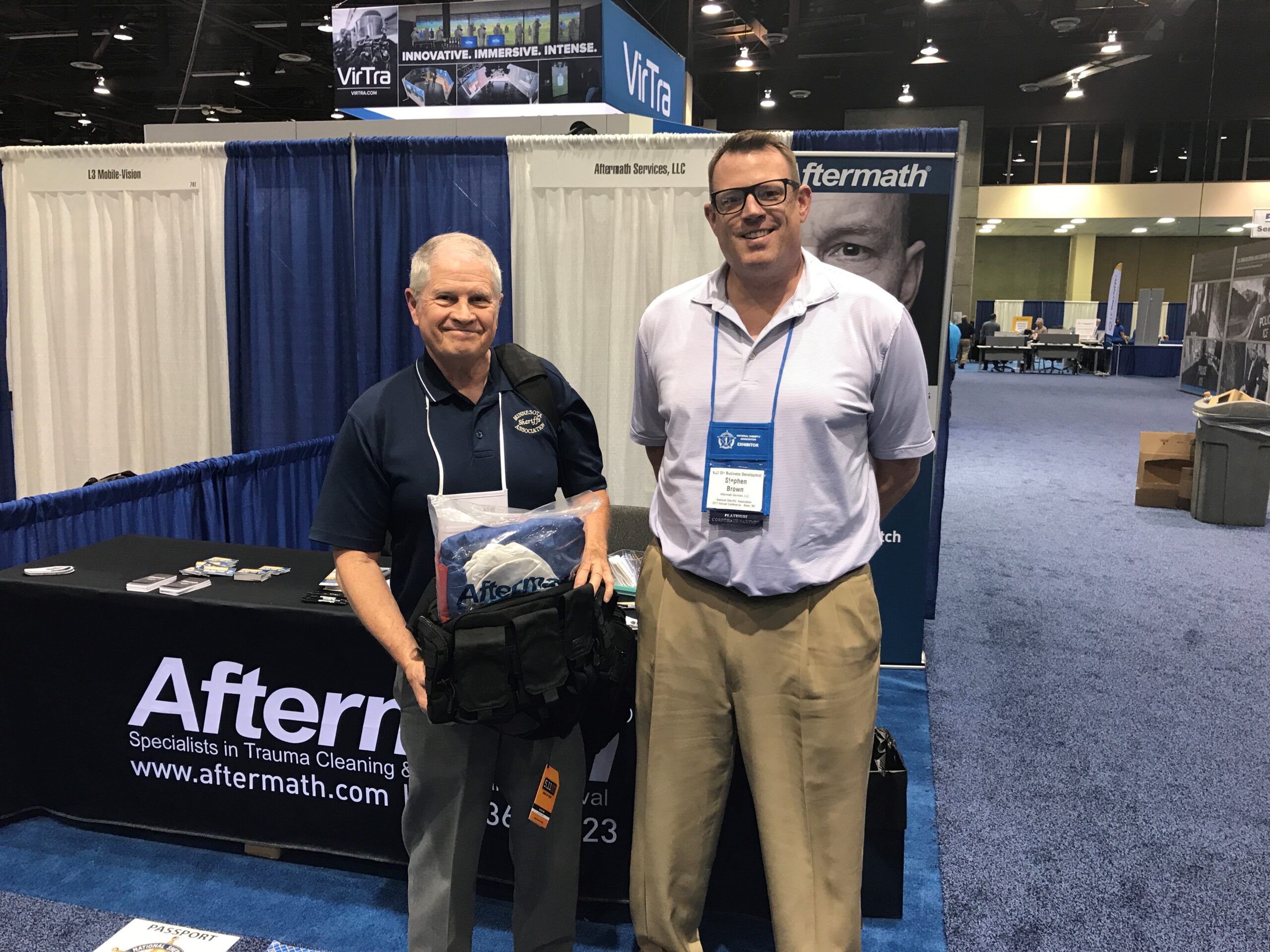Aftermath booth at 2017 National Sheriff's Assoc. Conference in Reno.