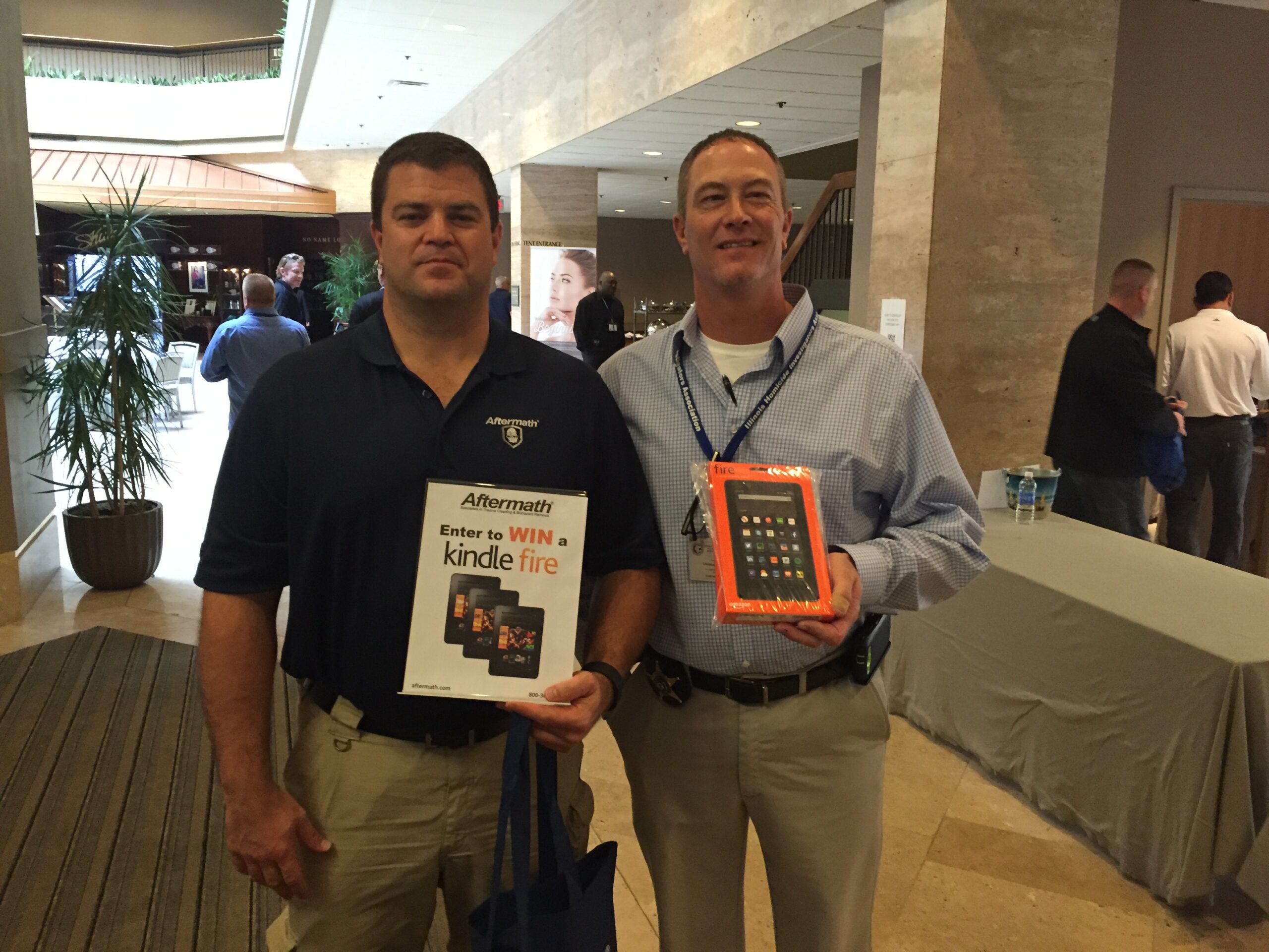 Winners of Kindle Fire giveaway at Illinois Homicide Inv. Assoc. Conf.