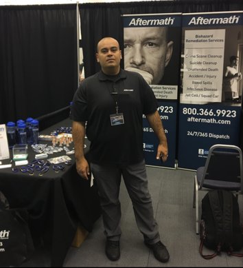 Aftermath booth at Oklahoma Assoc. of Chiefs' of Police Training & Exhibitor's Show.