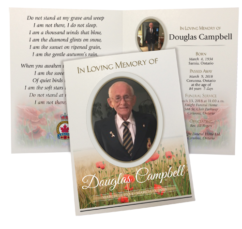 sample funeral program of an old man