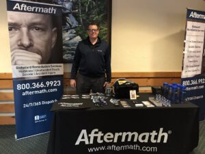 Aftermath booth at Washington Coroners and Medical Examiners Conference.